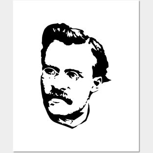 Friedrich Nietzsche Black On White Posters and Art